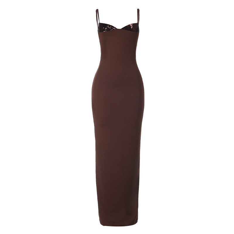 European And American Style Embroidered Bust Fashionable Slim-fit Dress - Image 3