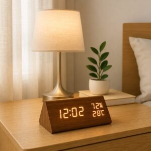 Digitale Holzuhr mit LED Anzeige