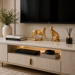 Goldenes Geparden Figuren Set 2-teilig