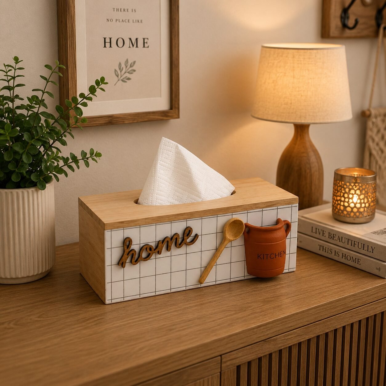 Holz Tissue Box Home Küche - Image 2