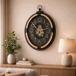 Industrie Wanduhr mit Zahnrad Design